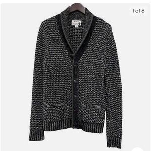 Neiman Marcus Rag & Bone men’s black/gray cardigan knit sweater Size Large